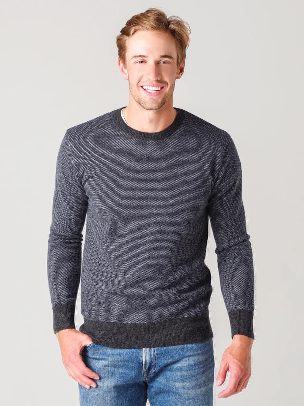Rails Rune Men’s Wool Blend Charcoal Knit Crewneck Sweater Large